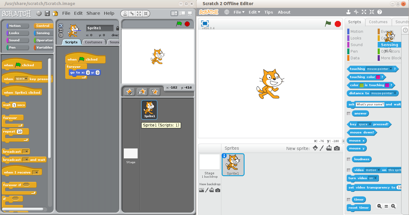 Bubble Visual Programming Examples: Scratch