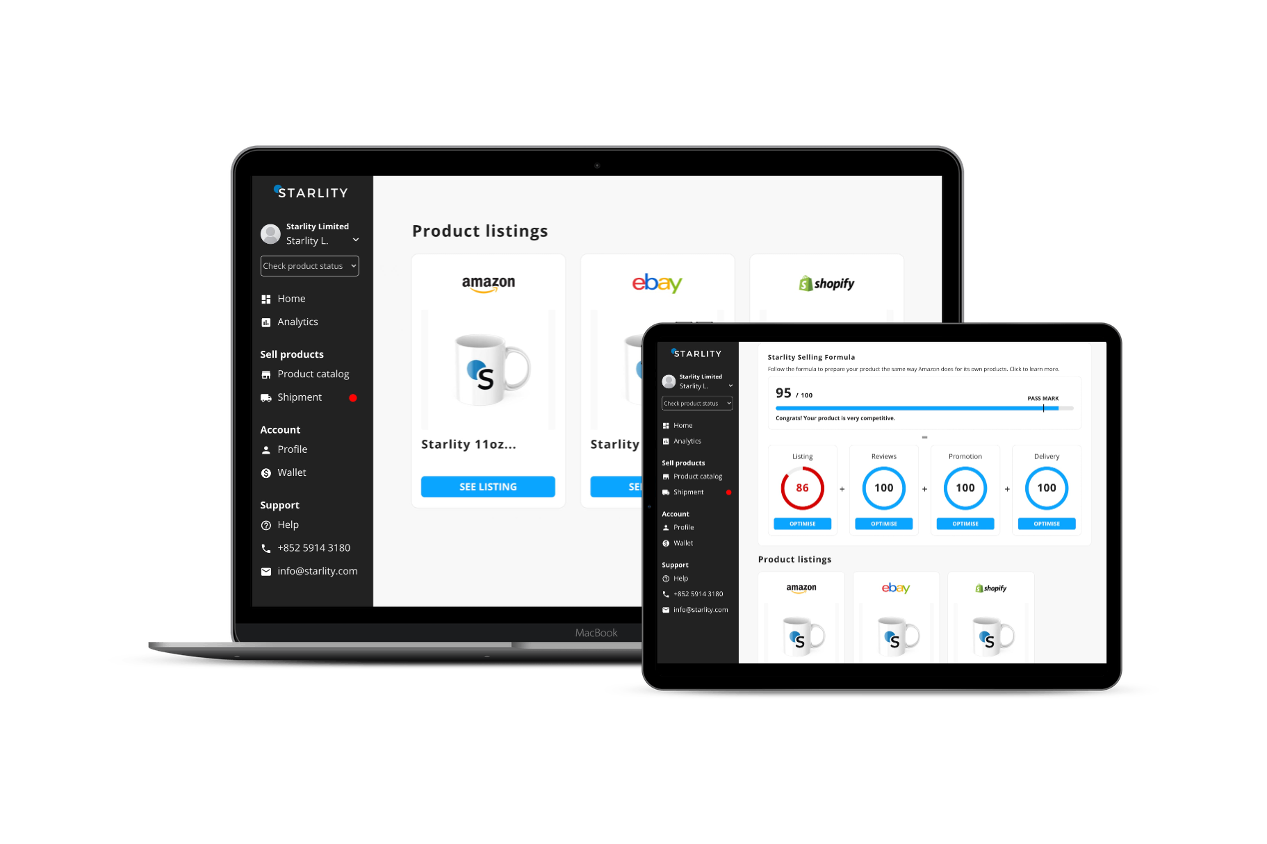 Sellers can upload their products to Starlity. Products will include photos, a title, and a description.