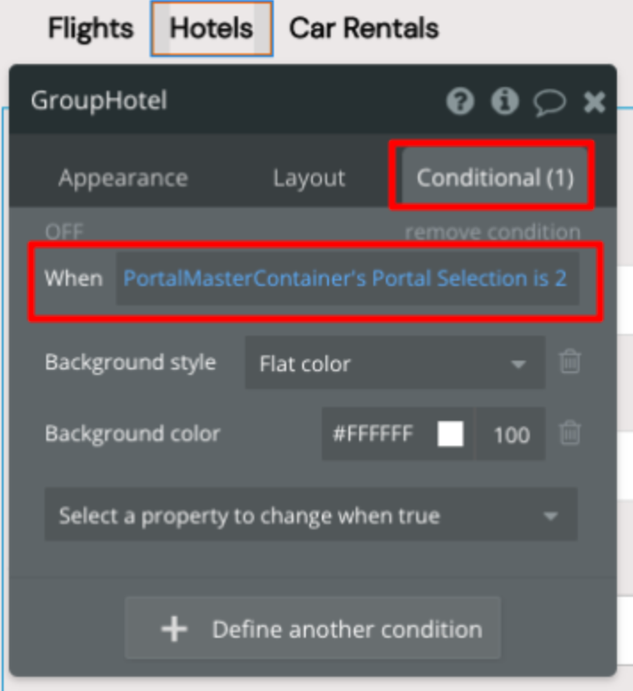 Adding a conditional statement to the GroupHotel element