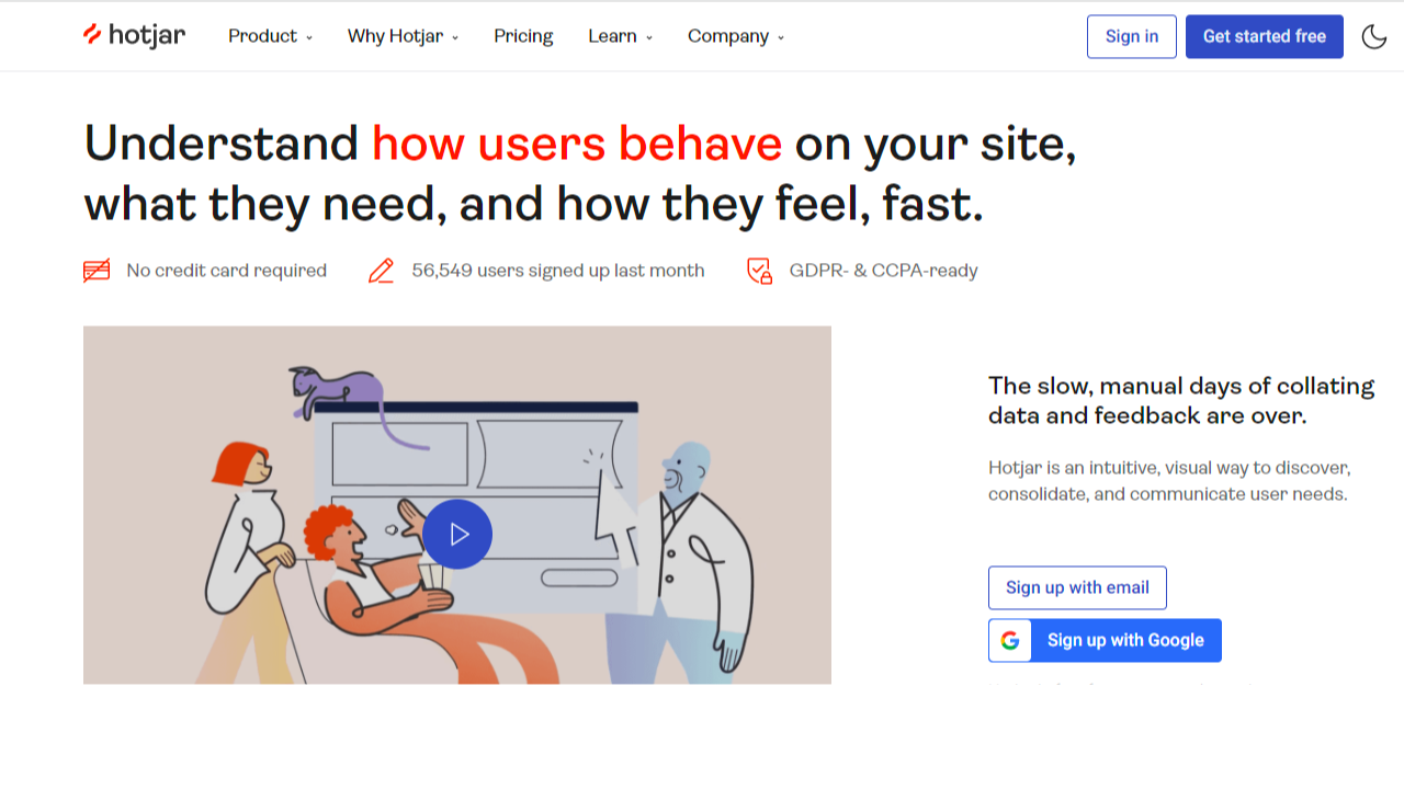 Hotjar is the best UX tool for user feedback and analytics