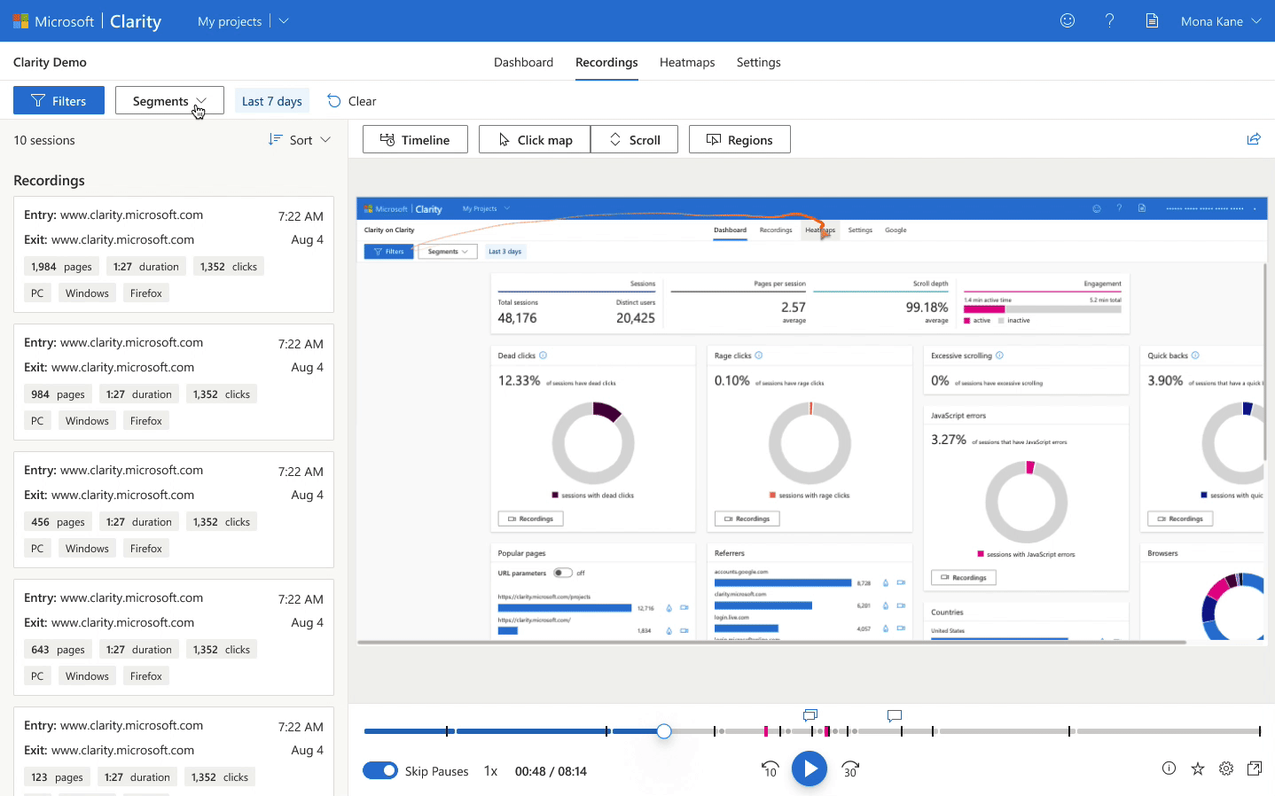 Bubble Microsoft Clarity Plugin Demo GA Google Analytics Integration