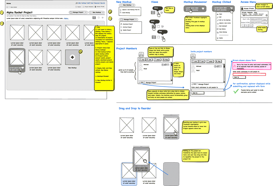 Balsamiq UI drag and drop element