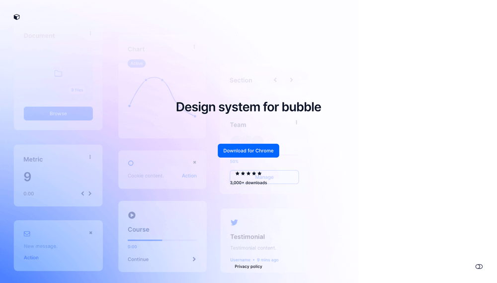 Bubble no-code landing page builder