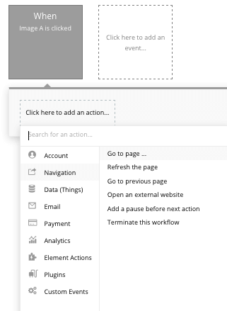 Bubble no code AirBnb clone tutorial walkthrough - navigation workflow.