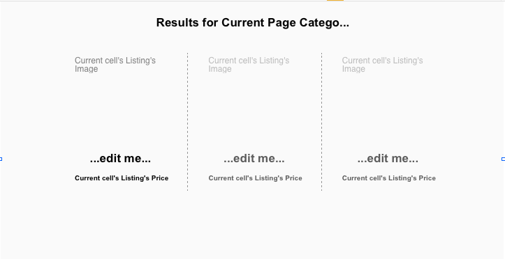 Results page in progress in Bubble editor.