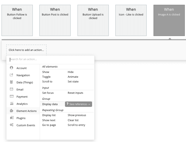 Using Bubble’s no-code tool set to display dynamic data