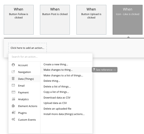 Making changes to a thing in Dribbble’s no-code database