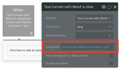 Marking a Duolingo word as correct in a no-code clone app