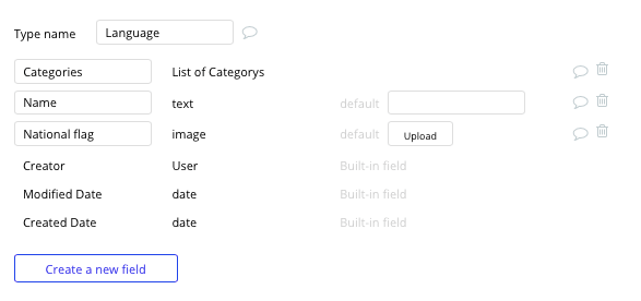 Bubble no code Duolingo clone tutorial with language data type and fields