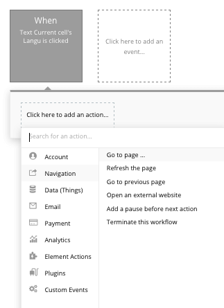 Sending a user between app pages using Bubble’s no-code editor