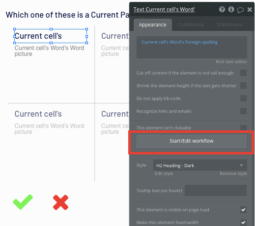 Bubble no code Duolingo clone tutorial creating a new workflow