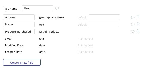 Bubble No Code Ebay Clone Walkthrough Tutorial - user fields.