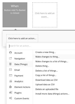 Bubble No Code Etsy Clone Shopping Cart Walkthrough - make changes field.