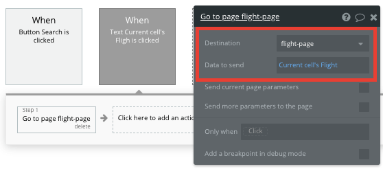 Bubble No Code Expedia clone walkthrough tutorial - go to flight page.