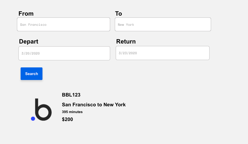 Bubble No Code Expedia clone walkthrough tutorial - flight search.