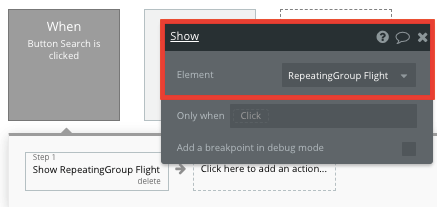 Bubble No Code Expedia clone walkthrough tutorial - flight repeating group.