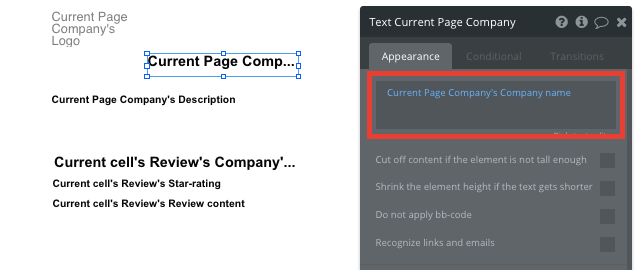 Bubble Glassdoor Clone Tutorial Walkthrough - dynamic content.