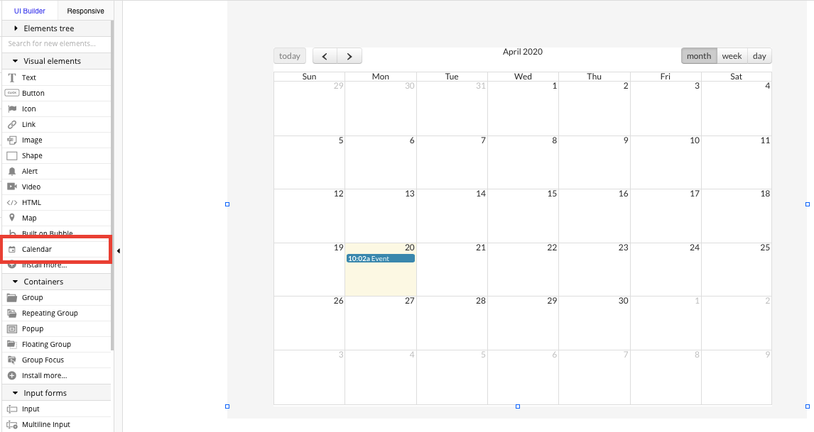 Bubble Calendar Plugin for No Code Gcal Clone