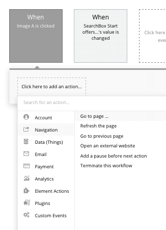 Bubble No Code Groupon Clone Walkthrough - navigation workflow.