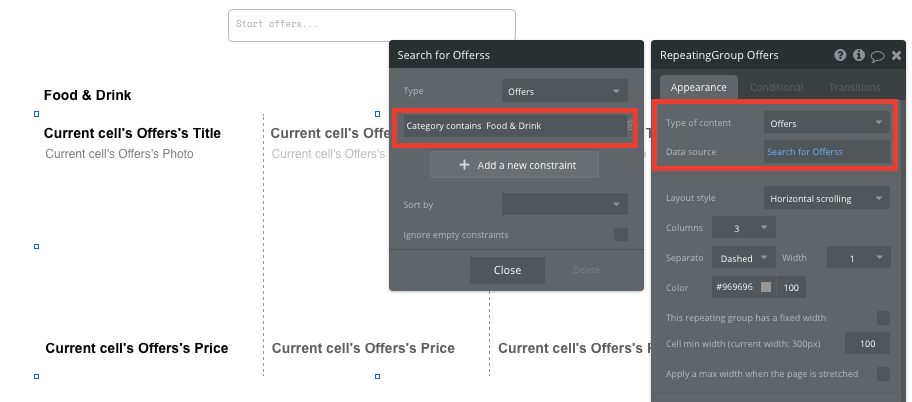 Bubble No Code Groupon Clone Walkthrough - search for offers.