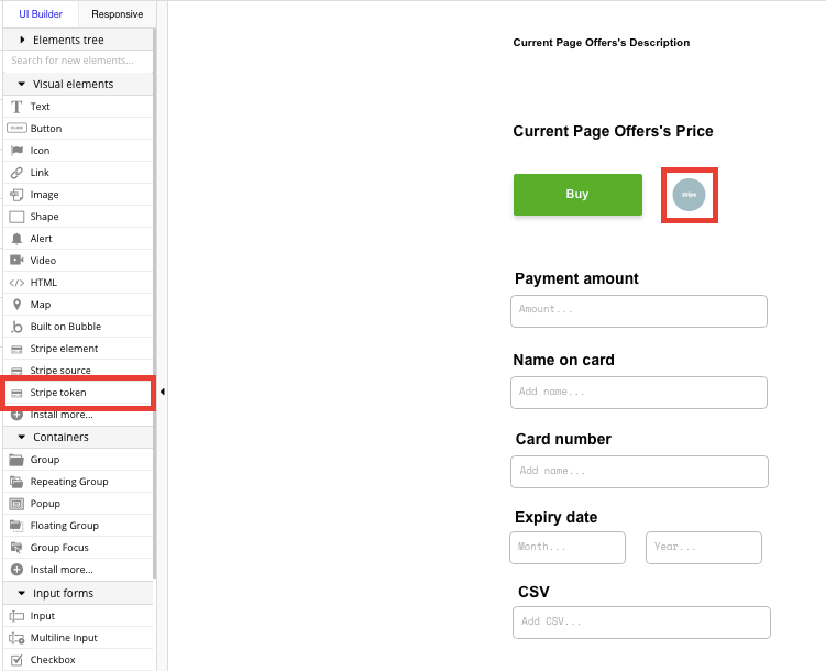 Bubble No Code Groupon Clone Tutorial - stripe token.