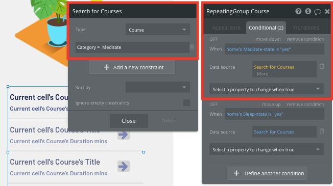 Creating application conditions using Bubble’s no-code editor