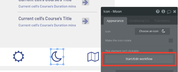 Creating a new workflow using Bubble’s visual programming platform