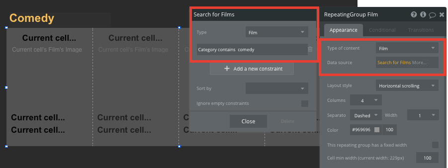 Bubble No Code IMDb Clone Walkthrough Tutorial - film search.