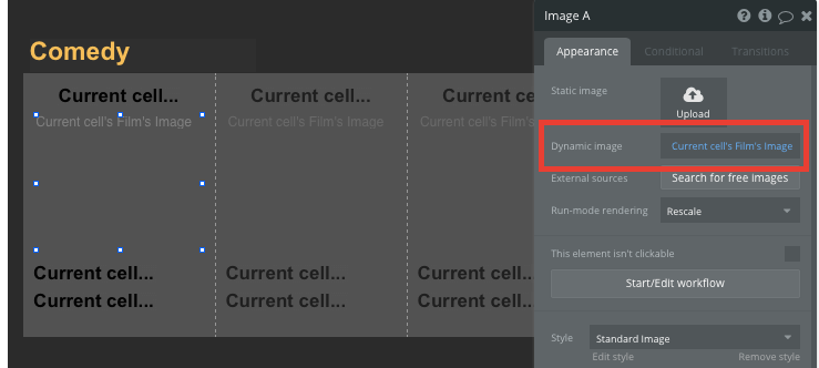 Bubble No Code IMDb Clone Walkthrough Tutorial - set dynamic content.