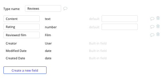 Bubble No Code IMDb Clone Walkthrough Tutorial - reviews fields.