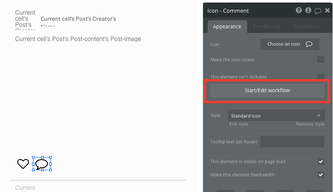 Creating a new workflow in Bubble’s no-code editor