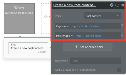 Creating segmented database fields in an Instagram clone app