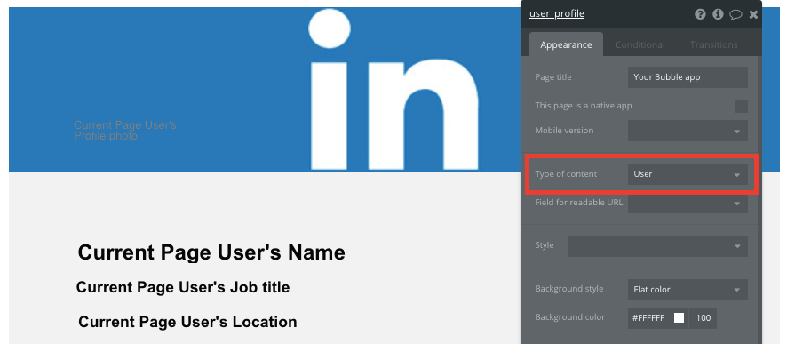 Bubble No Code LinkedIn Clone Walkthrough - page classification.