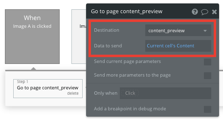 Netflix Clone Tutorial Walkthrough on Bubble - content preview workflow.