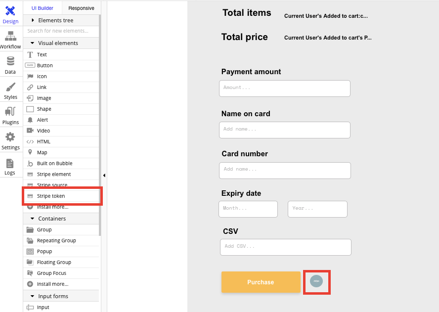 bubble no code amazon clone walkthrough tutorial - add stripe.