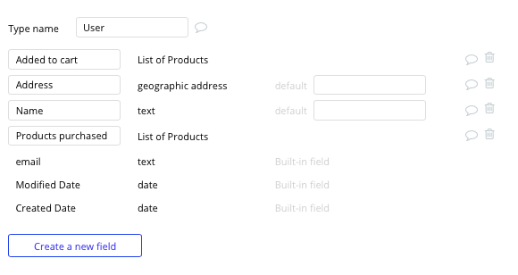 bubble no code amazon clone walkthrough tutorial - user data fields.