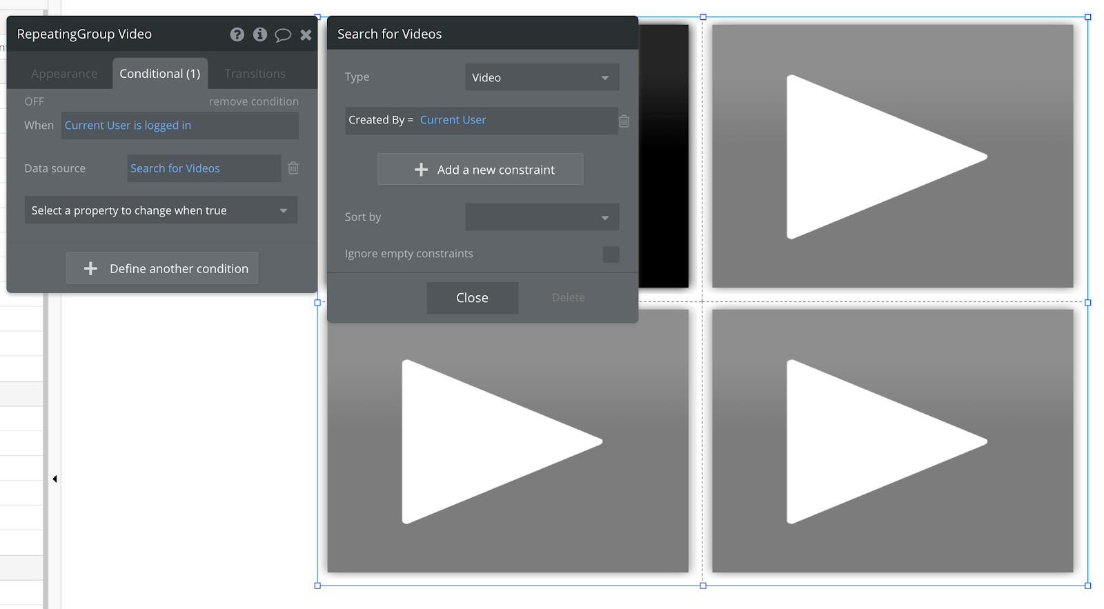 Bubble no code Youtube clone tutorial walkthrough - data feed settings.