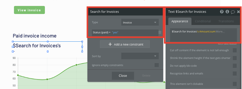 Bubble Quickbooks no-code clone invoice total amount