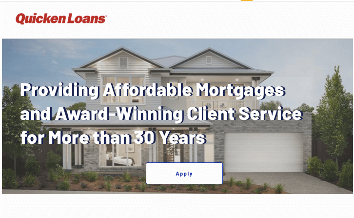 Quicken Loans no-code clone application page UI