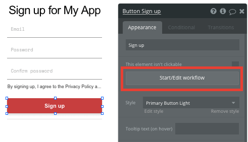 Bubble Signup Edit Workflow