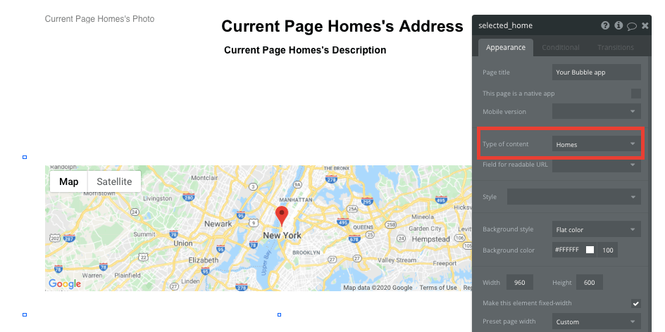 Bubble no code Zillow clone property marketplace tutorial - map marker.