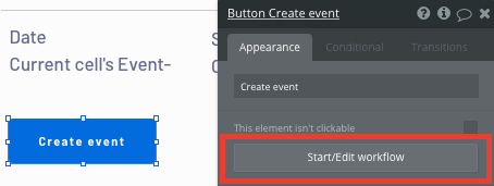 Bubble no-code Ticketmaster clone app workflow trigger