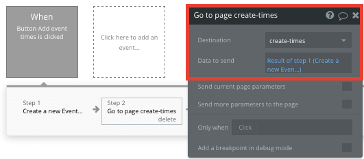 Sending data between pages in Bubble’s no-code workflow editor