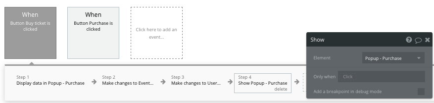 Closing a no-code popup element