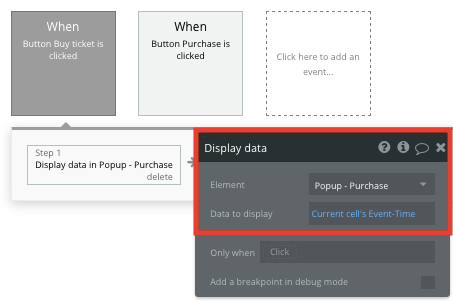 Sending data to a no-code popup element