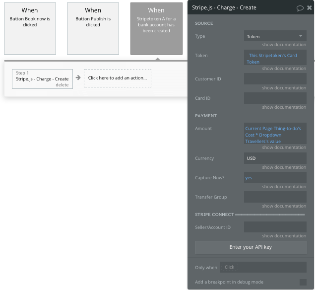 Using stripe to process payments in a no-code clone of Tripadvisor