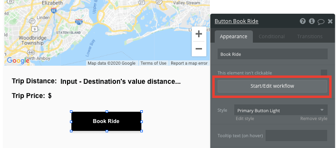 Bubble Uber Clone App Workflow Book Ride Feature