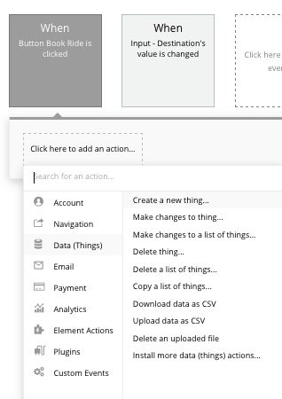 Bubble No Code Uber Clone Workflow for Booking Rideshare