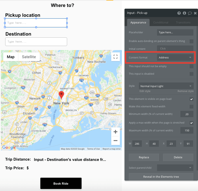 Bubble Uber Clone App Template Example