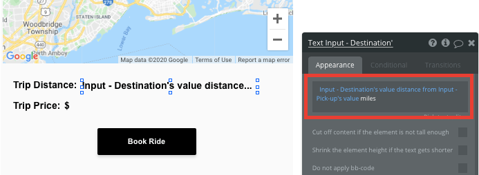 Bubble No Code Uber Rideshare App Destination Tutorial